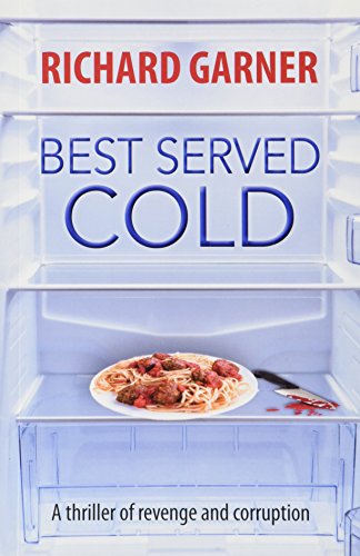 Book cover: spaghetti and meatballs in a refrigerator, with a knife.