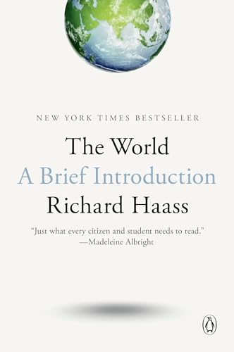 Book cover for The World: A Brief Introduction by Richard Haass with a globe illustration.
