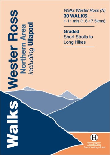 Map guidebook with walks routes in Wester Ross, Scotland, in a compact pocket format.