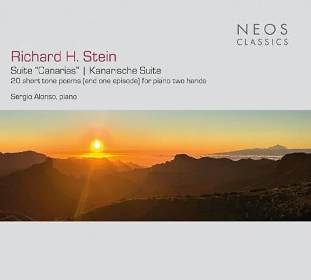 CD case with a landscape scene, likely depicting the Canary Islands, featuring composer Richard Heinrich Stein.