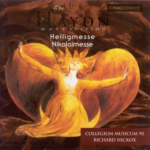 CD cover: angelic figure in gold, “Haydn: Heiligmesse; Nikolaimesse.”