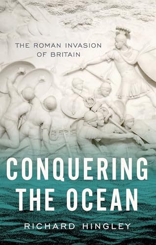 Book cover depicting Roman soldiers and a turbulent sea, titled "Conquering the Ocean".