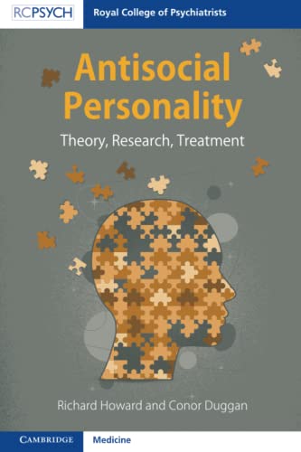 Book cover: "Antisocial Personality" with a puzzle-piece brain illustration.
