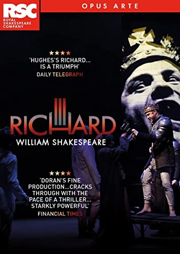 DVD cover for "Richard III" featuring a costumed actor with a crown.