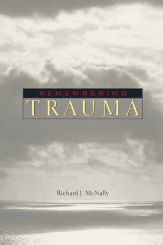 Book cover: “Remembering Trauma” by Richard J. McNally, stormy sky background.