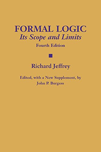 Book cover: "Formal Logic" by Richard Jeffrey, fourth edition, gold background.