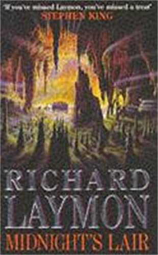 Book cover depicting a fiery, cavernous landscape with large text: "Midnight's Lair".