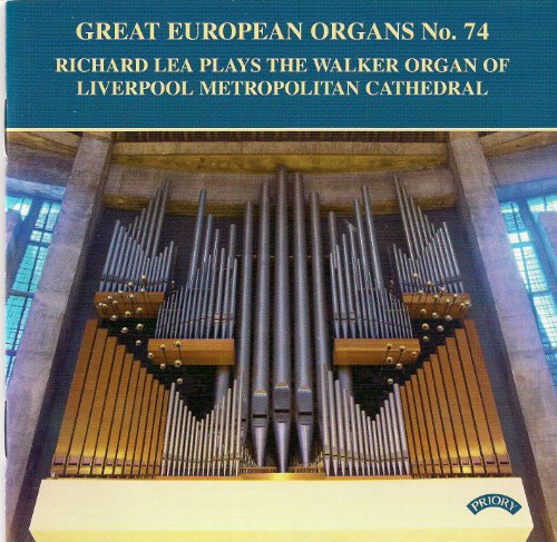 CD cover featuring a large pipe organ inside Liverpool Metropolitan Cathedral.