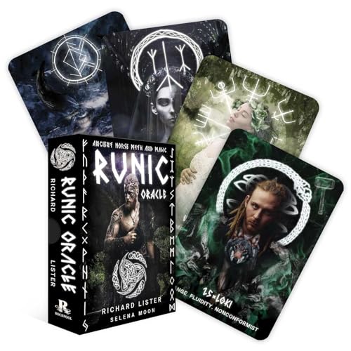 Cards depicting Norse figures and runes, with the “Runic Oracle” box.