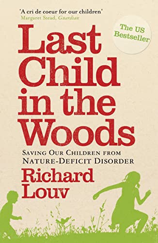 Book cover for Last Child in the Woods with silhouettes of children playing outside.