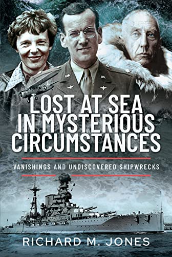 Book cover depicting portraits, a ship, and stormy seas; title is “Lost at Sea.”