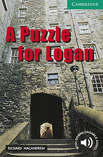 Book cover: "A Puzzle for Logan" with a stone archway background.