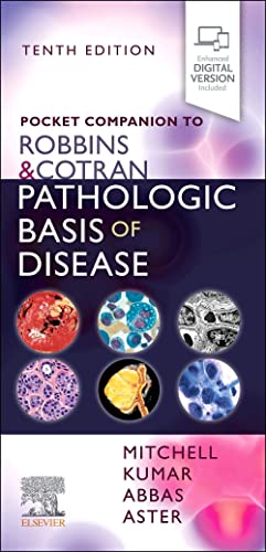 Pocket companion pathology textbook cover with microscopic images and authors’ names.