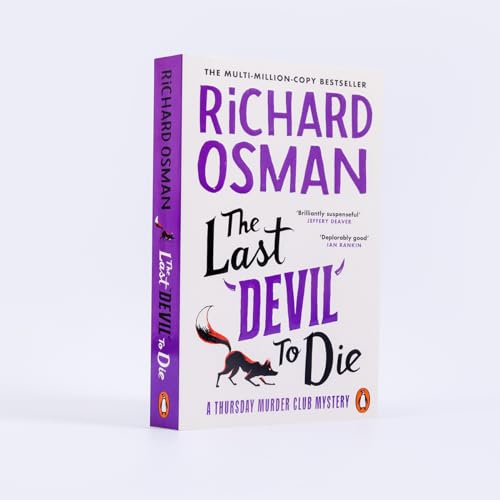 Book cover: “The Last Devil To Die” by Richard Osman, with a fox.