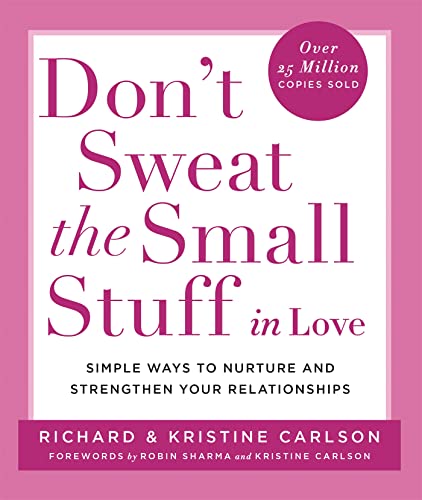 Book cover: “Don’t Sweat the Small Stuff in Love” with pink background.