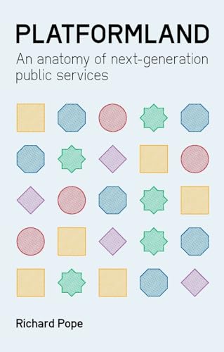 Book cover titled Platformland with a grid of colorful geometric shapes on light blue.