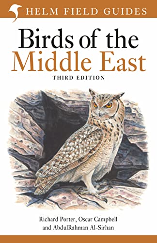 Book cover: “Birds of the Middle East” with an owl illustration.