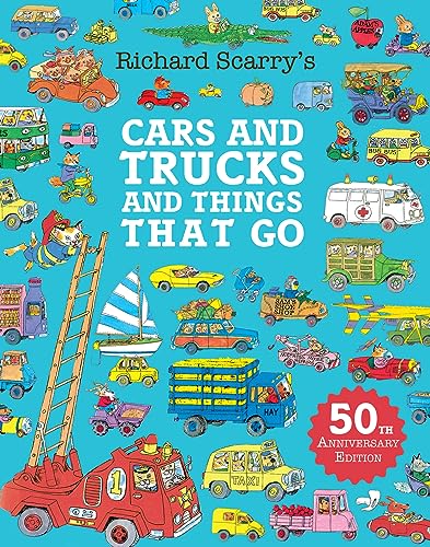 Colourful children's book with vehicles and illustrations by Richard Scarry on the cover.
