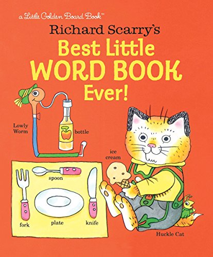Richard Scarry’s colorful board book cover with animals and labeled objects.