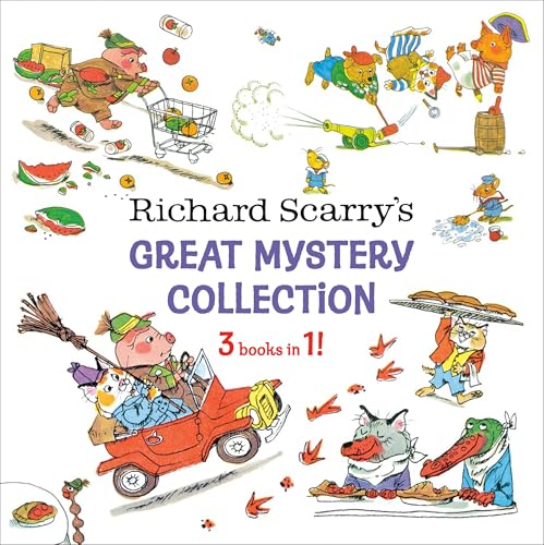 Richard Scarry’s “Great Mystery Collection” book cover with animal characters.