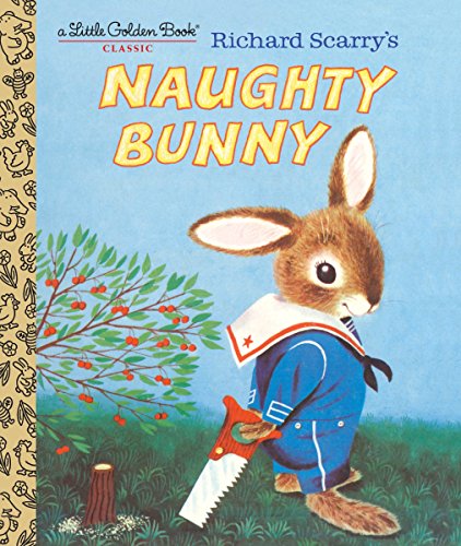 Book cover: a brown bunny sawing a berry bush with a red saw.