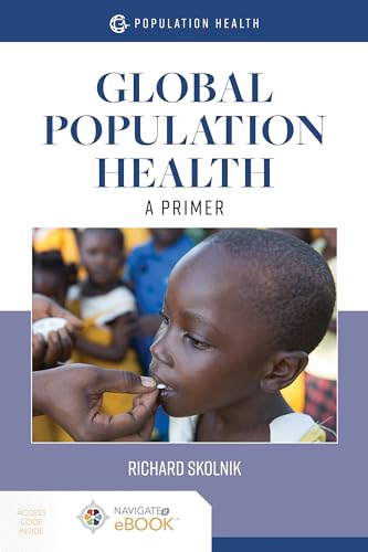 Book cover: “Global Population Health” showing a child receiving medicine.