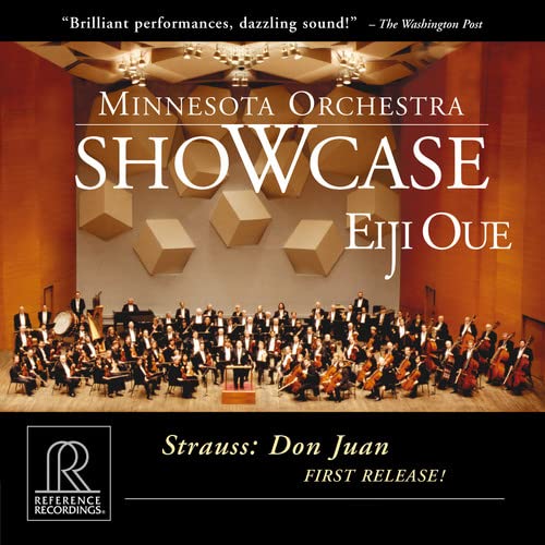 CD cover: orchestra performing on stage, text “Minnesota Orchestra Showcase” and “Strauss: Don Juan”.