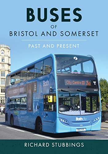 Book cover featuring a blue double-decker bus in a city street.