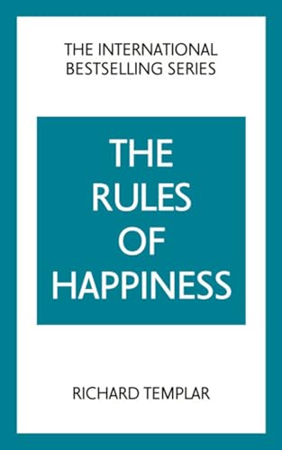 Book cover: “The Rules of Happiness” by Richard Templar, teal and white.