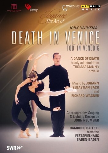 DVD cover for “Death in Venice” ballet, featuring dancers in black leotards.