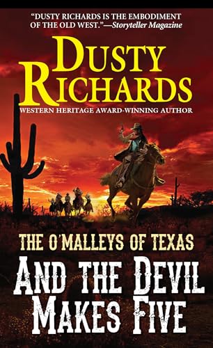 Western book cover with cowboy on horseback against a desert sunset.