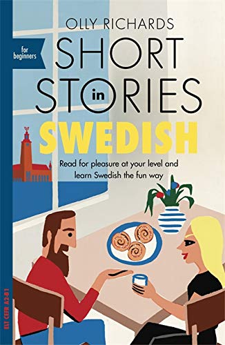 Book cover with illustrated couple at a table, Swedish text.
