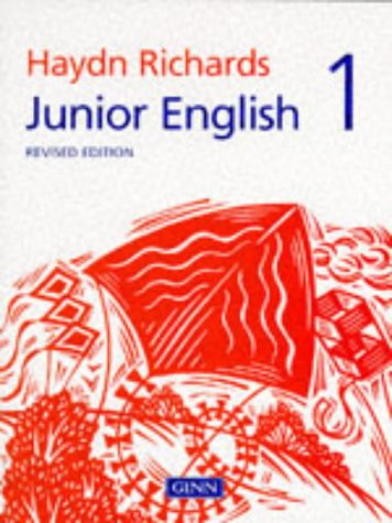 Book cover: “Junior English Revised Edition 1” by Haydn Richards, red illustration.