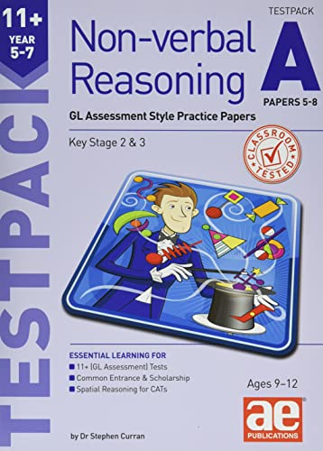 Colourful book cover with non-fiction illustrations, test papers for children aged 5-7.