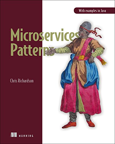 Book cover with a man in traditional attire and the title "Microservice Patterns".