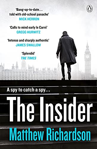 Book cover: man walking away from Big Ben, title "The Insider".