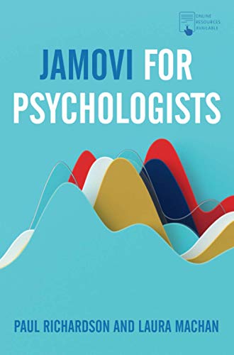 Book cover for "Jamovi for Psychologists" with colorful graph illustration.