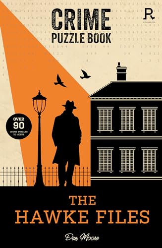 Book cover with silhouetted figure, buildings, birds, and “Crime Puzzle Book” text.