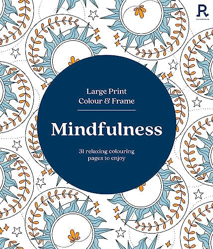 Cover of “Mindfulness” adult colouring book with floral design.
