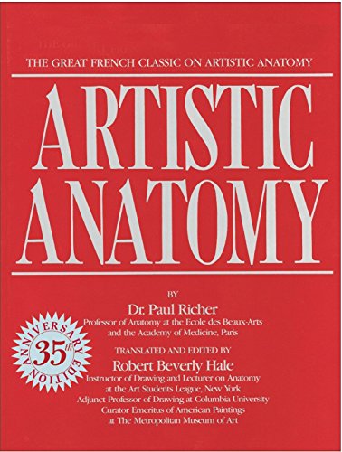 Book cover for Artistic Anatomy by Dr. Paul Richer with red background and white text.