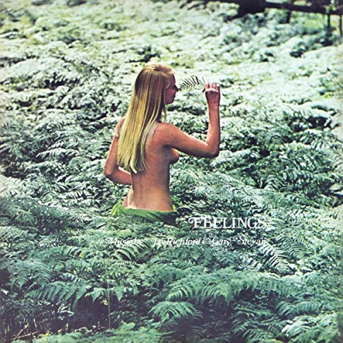 Record album cover: woman in ferns, titled "Feelings".