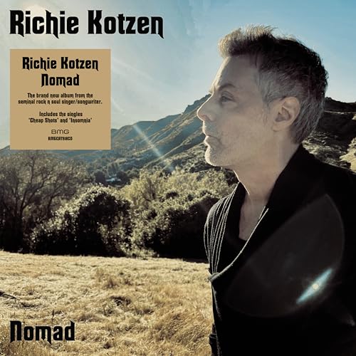Richie Kotzen album cover, “Nomad,” featuring a profile portrait and mountains.