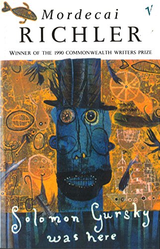 Book cover: blue-faced man with fish and abstract orange background.