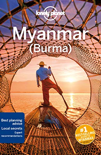 Lonely Planet Myanmar travel guide cover with a fisherman on a boat.