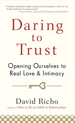 Book cover: “Daring to Trust” by David Richo, with key and heart icon.