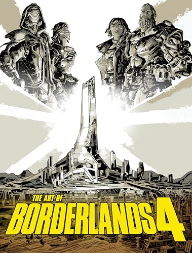 The Art of Borderlands 4" book cover featuring characters and a futuristic city.