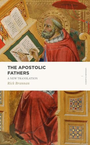 Book cover depicting a medieval scholar writing, titled “The Apostolic Fathers.”