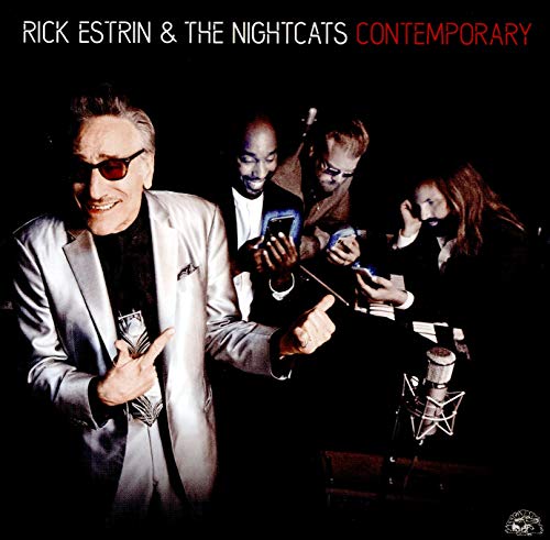 Album cover for Rick Estrin & The Nightcats’ “Contemporary” featuring four musicians.