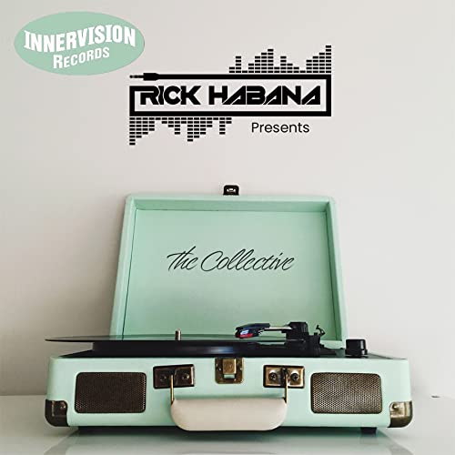 CD cover featuring a teal vintage record player and graphic equalizer.