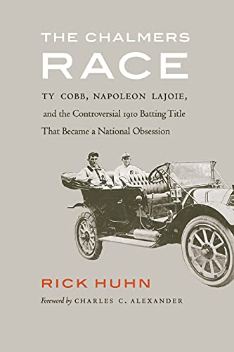 Book cover: "The Chalmers Race" featuring Ty Cobb and a vintage car.